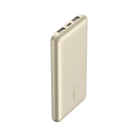 便攜式行動電源 10000mAh + USB-A 至 USB-C 連接線, Gold, hi-res